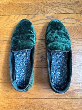 Birdies - Velvet Loafer - size 9 - emerald green